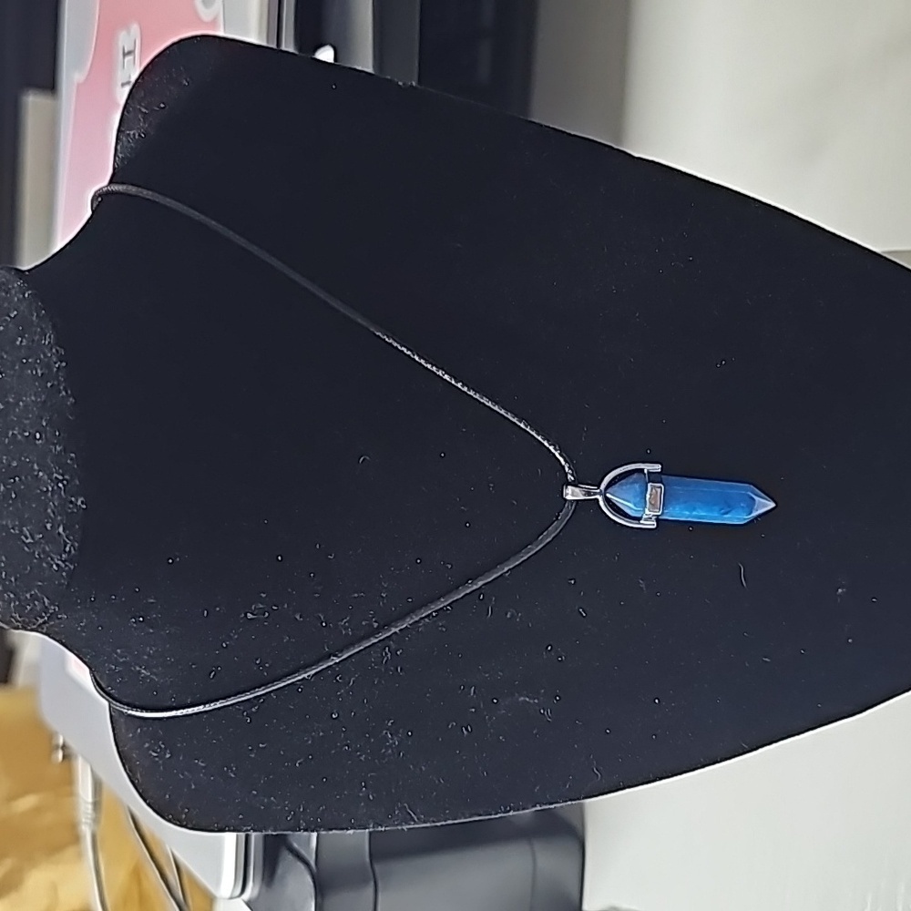 Cerulean Blue - Bullet Gemstone Necklace - Picture 3 of 5